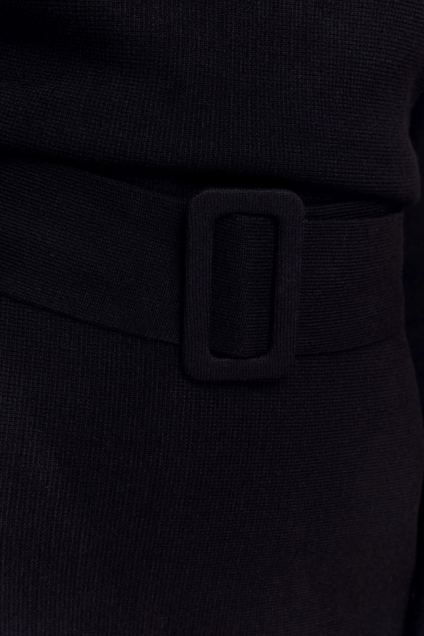 Kassie Belt Tie Knit Mini Dress - Black