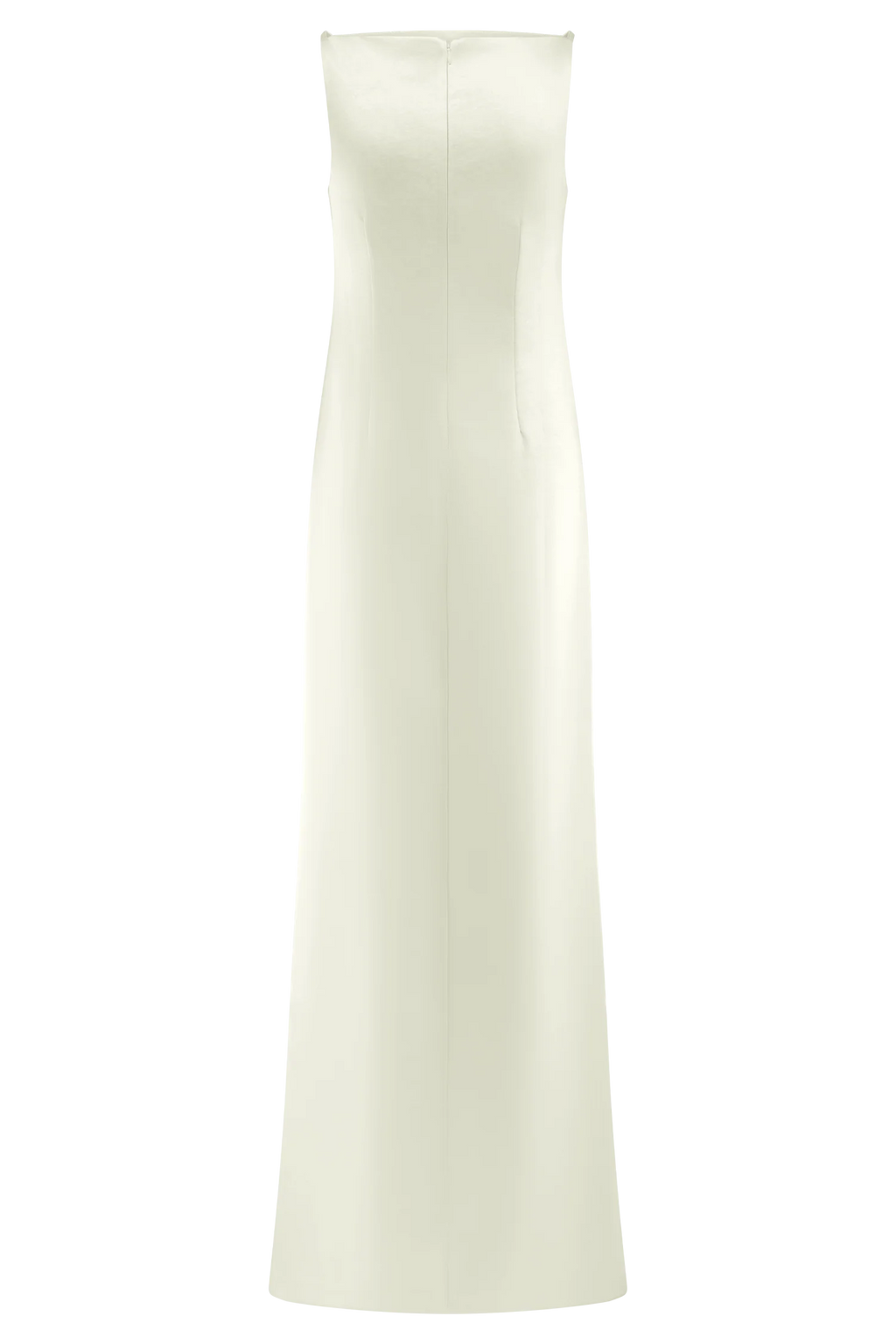 Violet Sleeveless Satin Maxi Dress - White