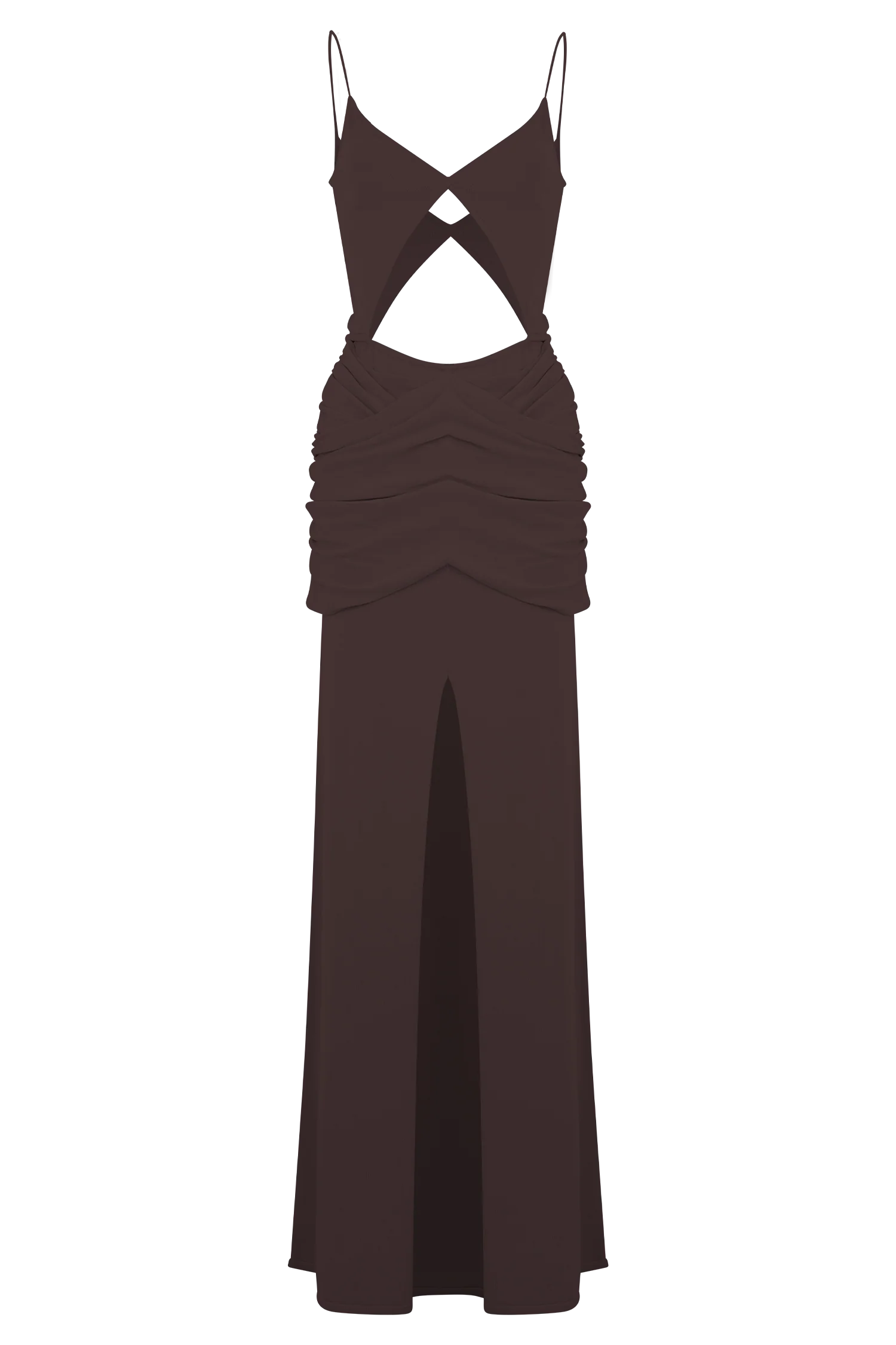 Reama Wrap Over Knit Maxi Dress - Chocolate