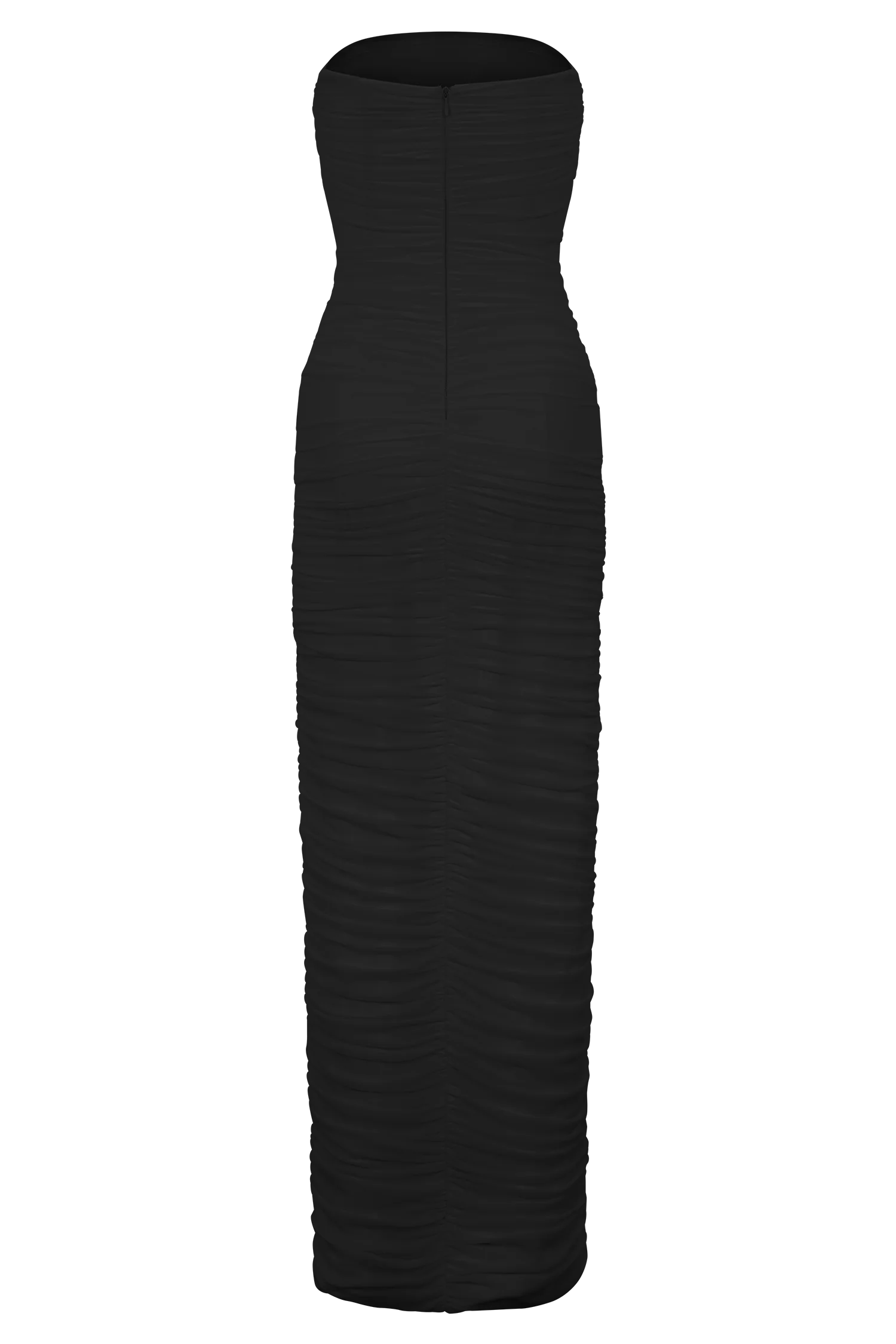 Jianna Strapless Mesh Maxi Dress - Black
