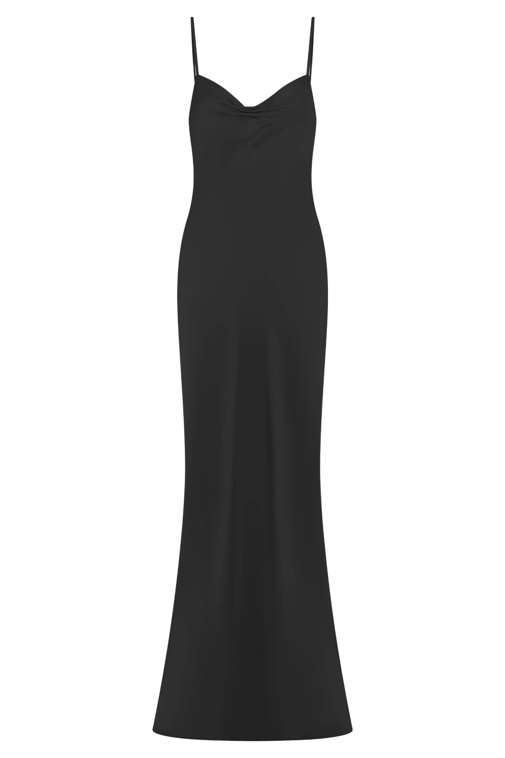 Lilly Sweetheart Satin Maxi Dress - Black