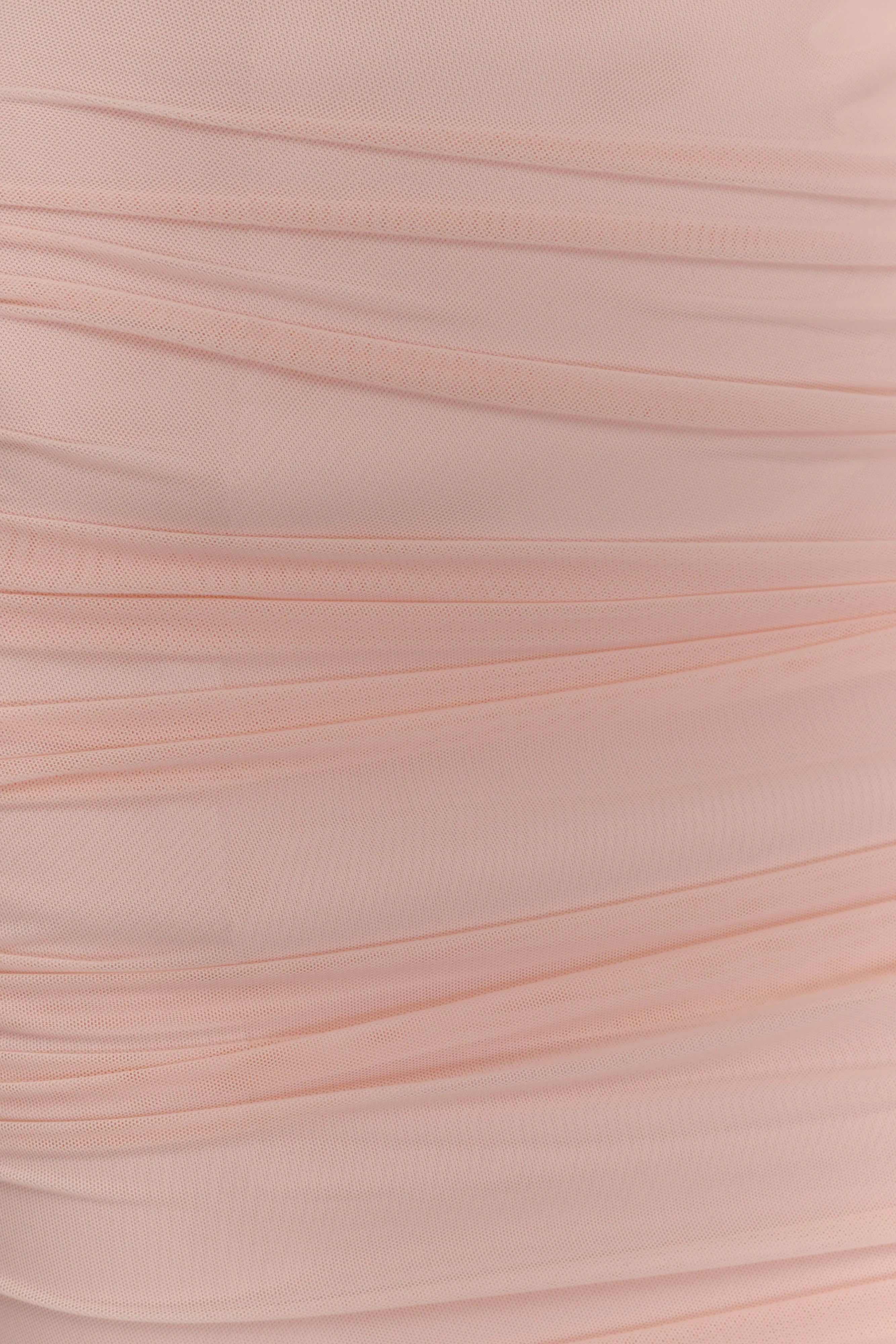 Jianna Strapless Mesh Mini Dress - Powder Pink