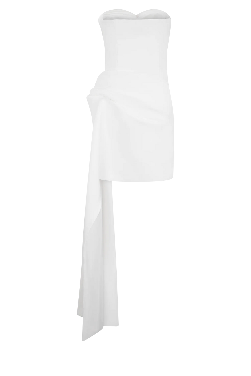 Evianna Strapless Gathered Mini Dress - White