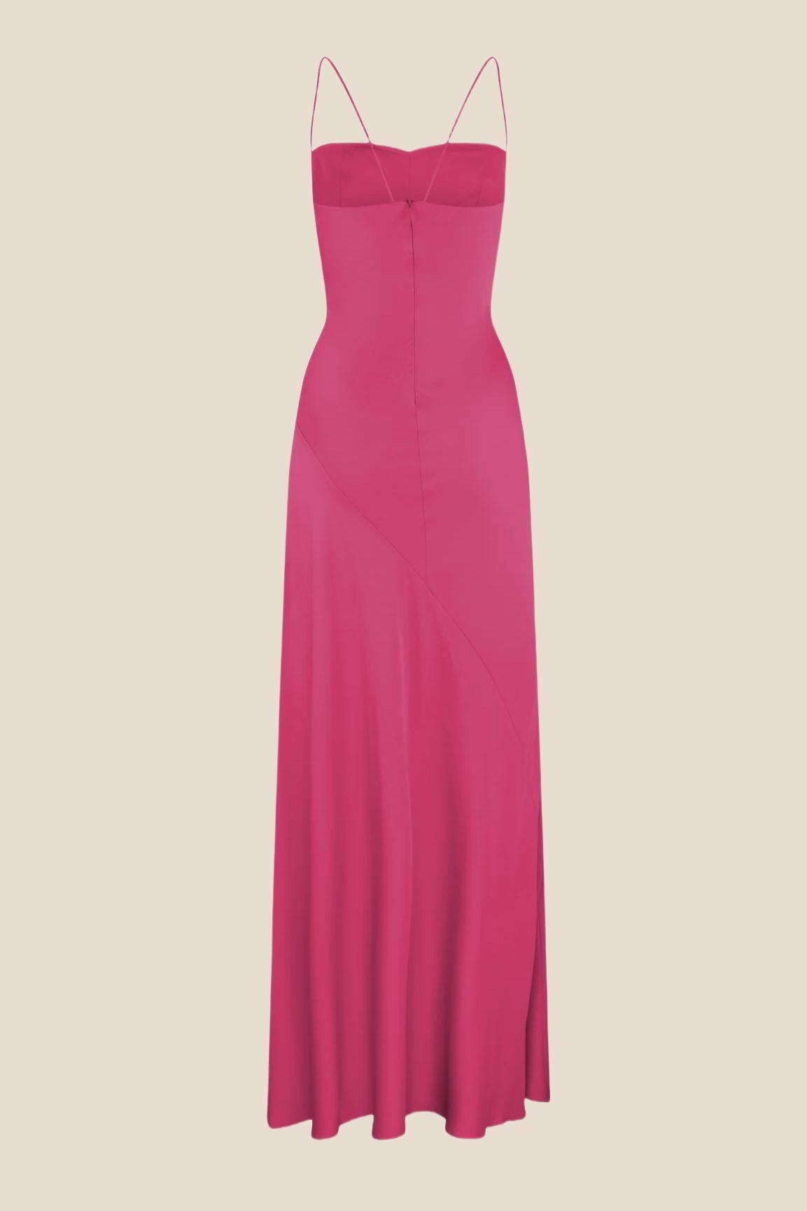 Spaghetti Straps Aqua Long Dress with Slit