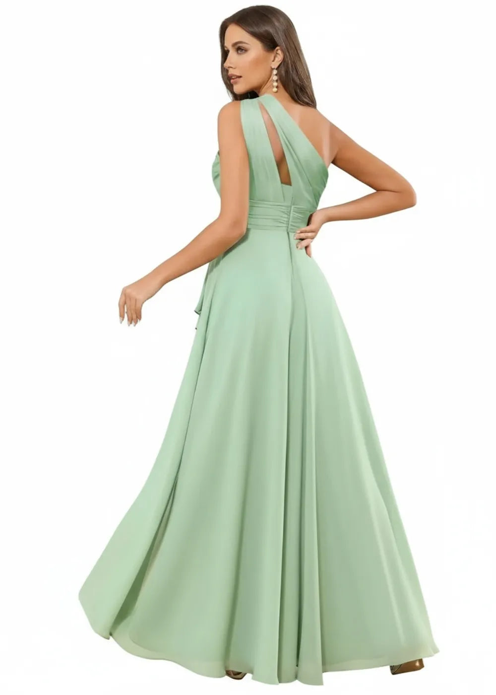 One-Shoulder Chiffon Junior Bridesmaid Dress