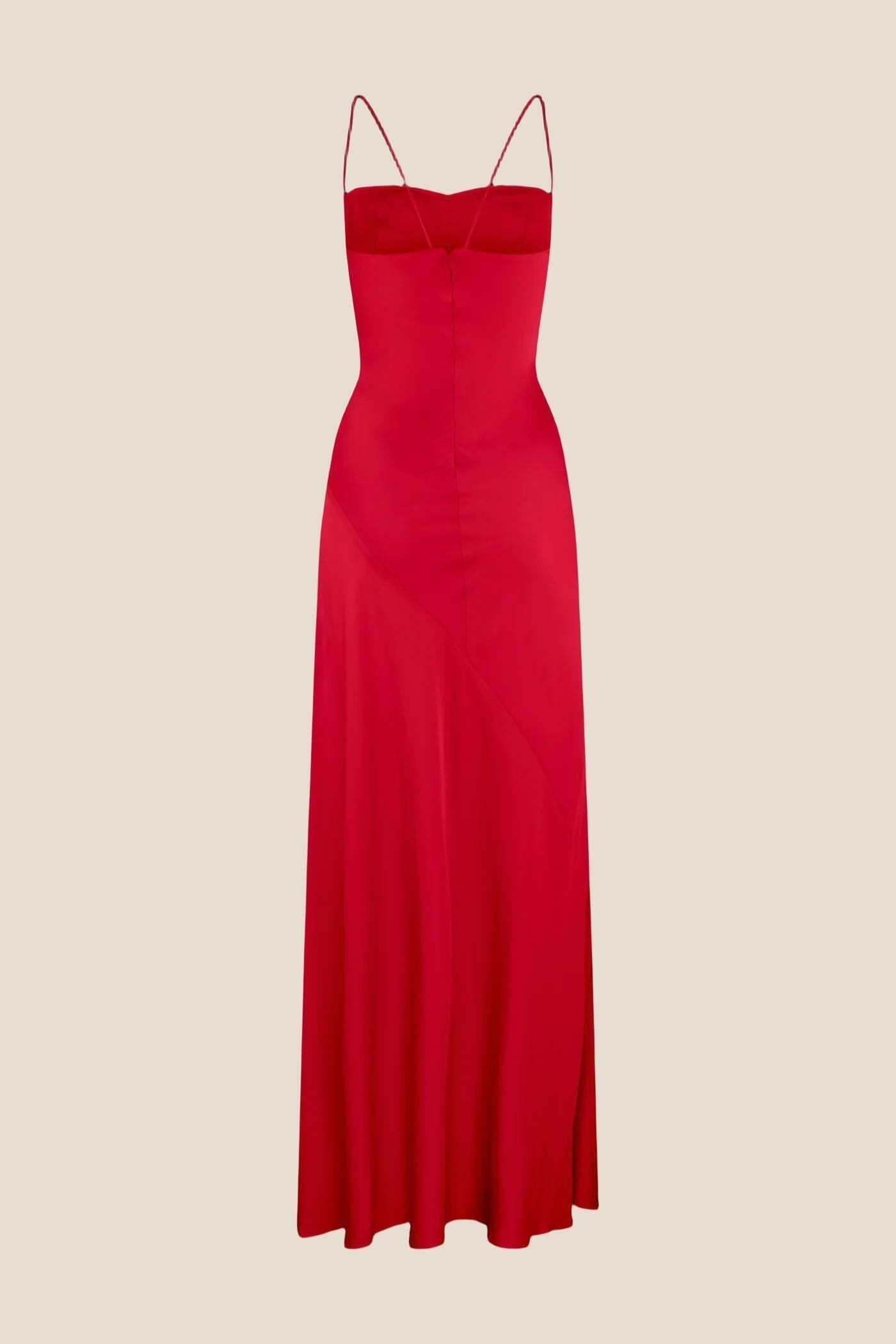 Spaghetti Straps Aqua Long Dress with Slit